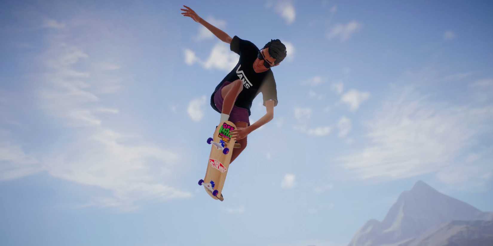 A skateboarder getting air in EA's skate.